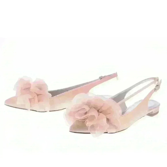 NEW NIB ASOS LAVENDER SKY Sling Back Ruffle Ballet Flats Nude Size 6 US - Picture 5 of 6